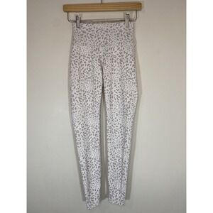 Allfenix Womens High Rise Leopard Print Leggings White‎ Grey XS Activewear Yoga